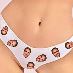 Custom Gag Gift Face Panties - White